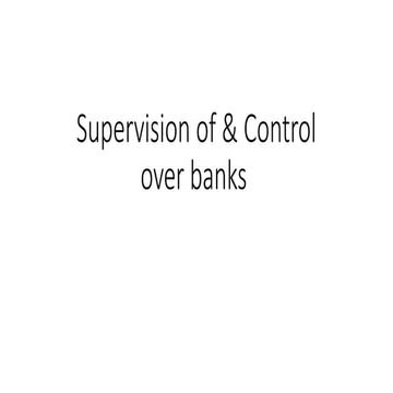 Regulation & Supervision and latest developments of NBFCs | PPTX