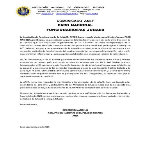 A todos apoyo paro junaeb