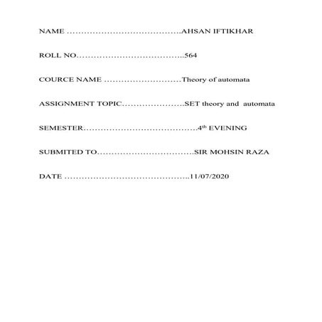 Atomata  assignment 1 solution