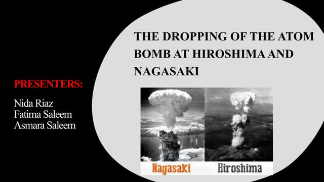 Hiroshima and nagasaki | PPT