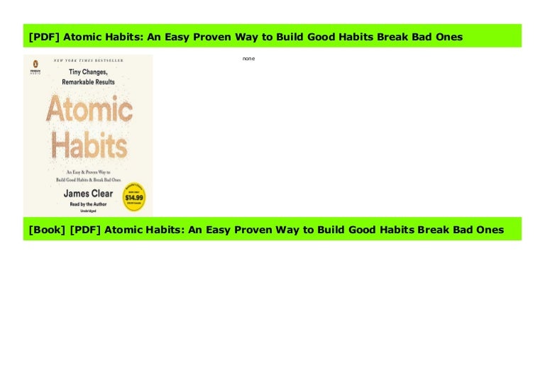pdf atomic habits an easy proven way to build good habits brea