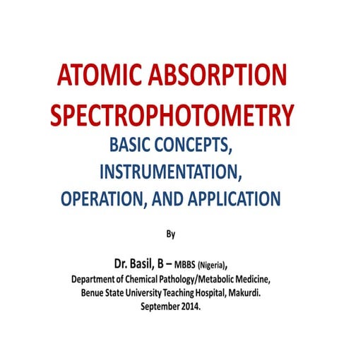 Atomic absorption spectrophotometry
