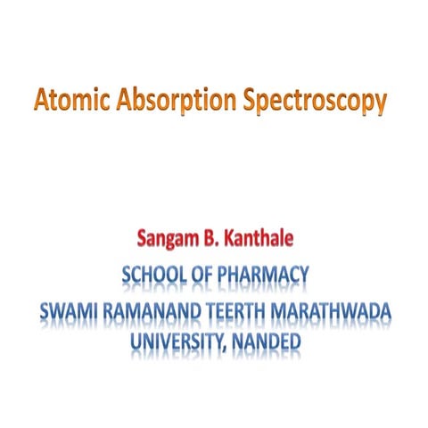 Atomic absorption spectroscopy