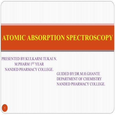 Atomic absorption spectroscopy