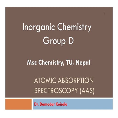 Atomic absorption spectroscopy