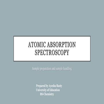 Atomic absorption spectroscopy 