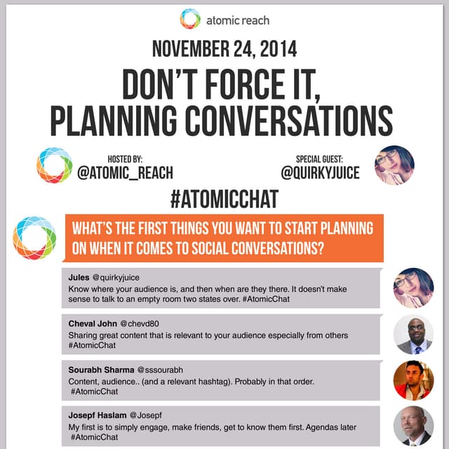 Don't Force It, Planning Conversations