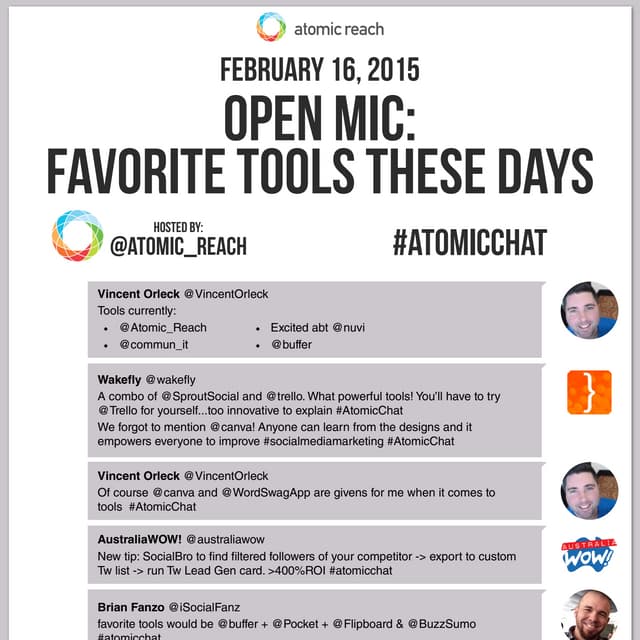 #AtomicChat Open Mic: Favorite Tools These Days