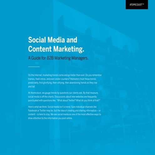 A Social Media and Content Marketing Guide for B2B Marketing Managers