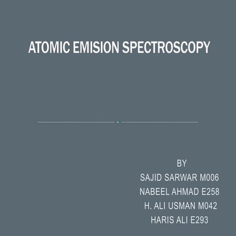 Atomic emision spectroscopy 