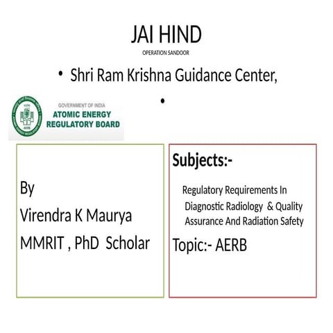 Atomic Energy Regulatory Board & national Commission on Radiation.pptx
