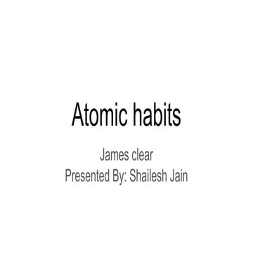 Atomic habits - Shailesh Jain, Mirraw.com 