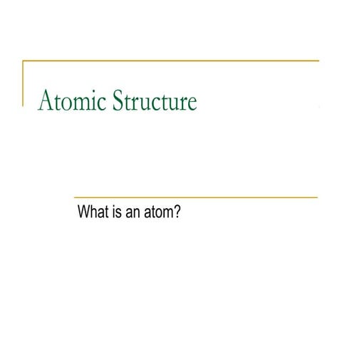 Atomic Structure