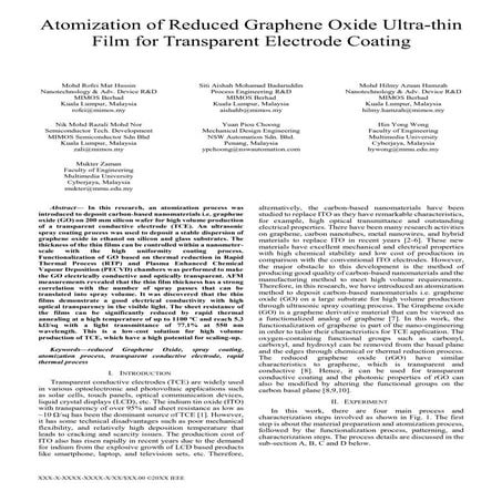 Atomization of reduced graphene oxide ultra thin film for transparent electro...