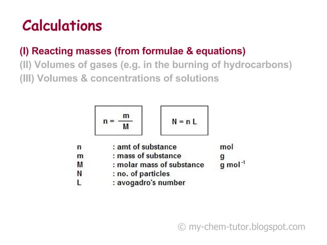 Atoms, Molecules & Stoichometry (III)