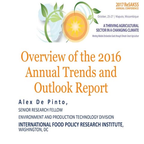 Overview of the 2016 Annual Trends and Outlook Report (ATOR)