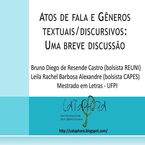Atos de fala e Gêneros textuais/discursivos: Uma breve discussão