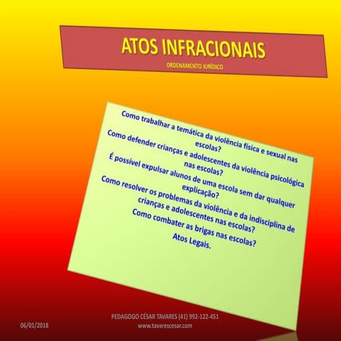 Atos infracionais ordenamento jurídico