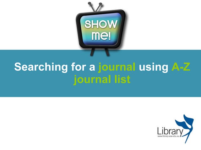 Searching for a journal article 