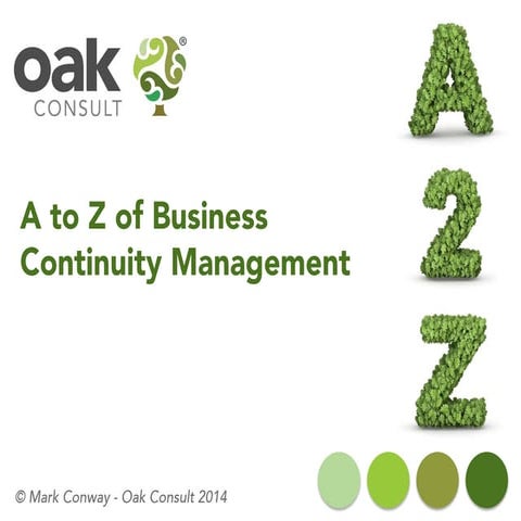 A to Z of Business Continuity Managment