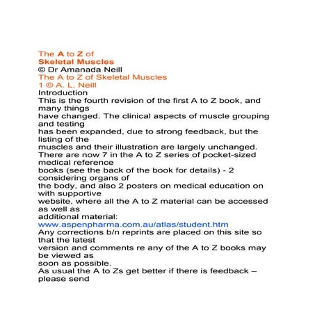 A to z skeletal muscles
