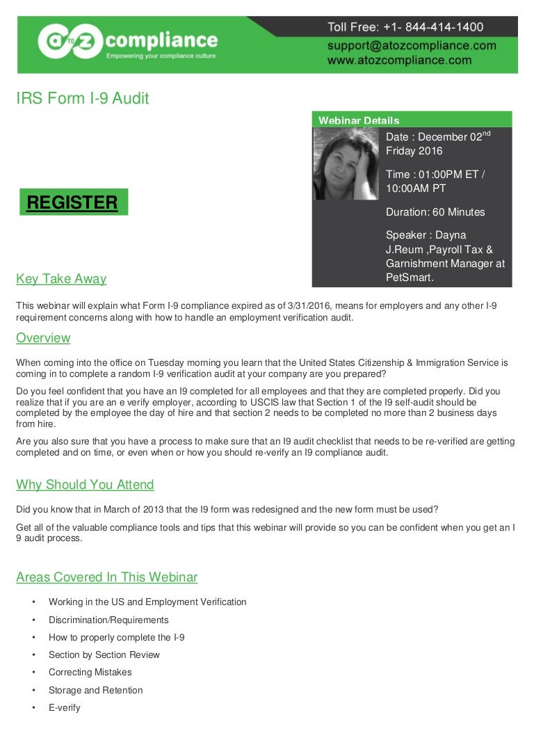form i-9 irs
IRS Form I-14 Audit - By AtoZ Compliance form i-9 irs
IRS Form I-14 Audit - By AtoZ Compliance