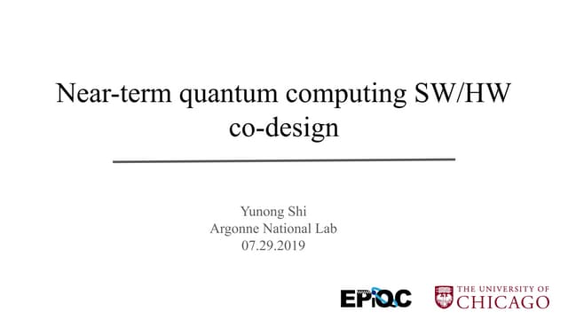 SW/HW co-design for near-term quantum computing