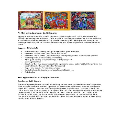 At Play with Applique