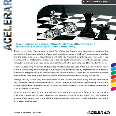 Enhance Efficiency using offshore F&A analytic and business services