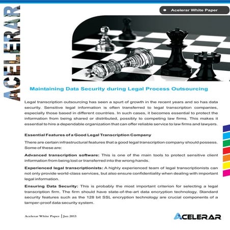 Maintaining Data Security during Legal Process Outsourcing