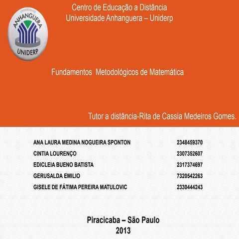 Atps fundamentos de matematica