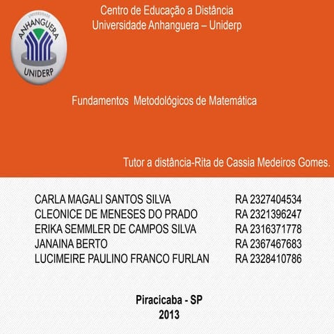 Atps fundamentos de matematica