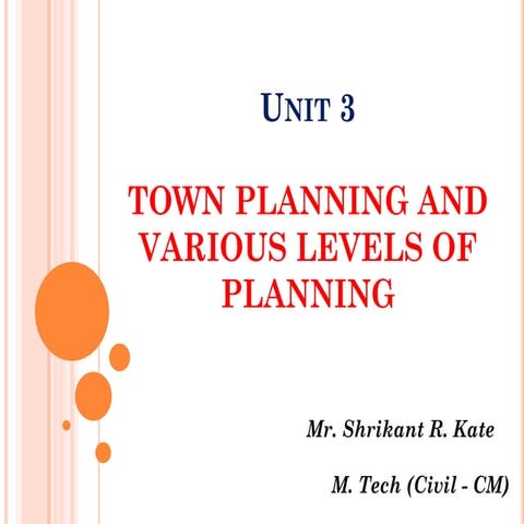 Architecture and town planning _Unit 3_SPPU_Town planning and various levels ...