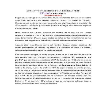 Atractivos turisticos de la Libertad Perú