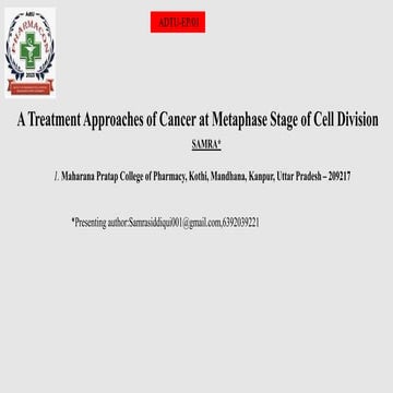 ATreatment Approaches for The Metaphase Stage of Cell Division.pptx
