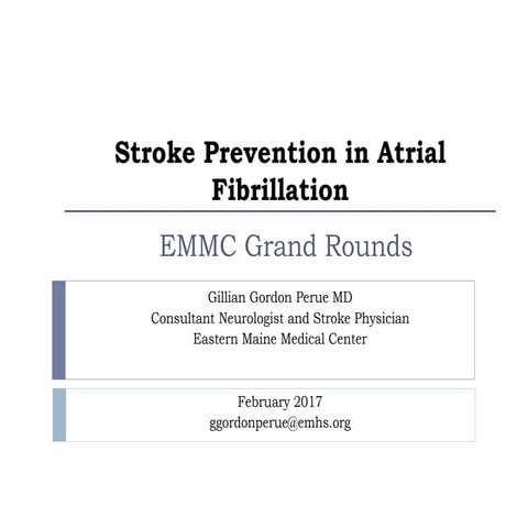 Stroke Prevention in Atrial Fibrillation | PPTX