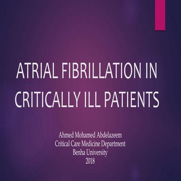 atrial fibrillation in critically ill patients