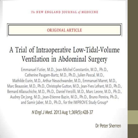 A trial of intraoperative low tidal-volume ventilation in abdominal