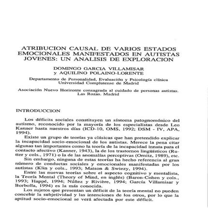 Atribucion causal emociones en autismo