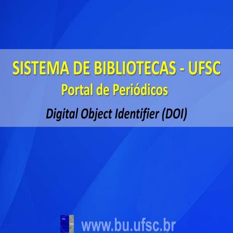 Atribuição do doi em artigos na UFSC