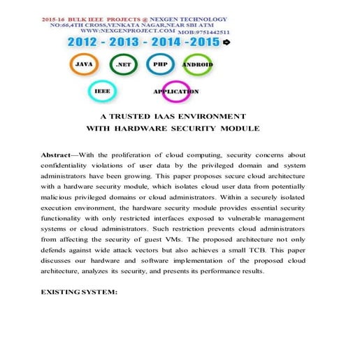 A trusted iaa s environment