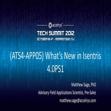 (ATS4-APP05) What's new in Isentris 4.0SP1