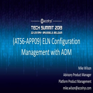 (ATS6-APP09) ELN configuration management with ADM