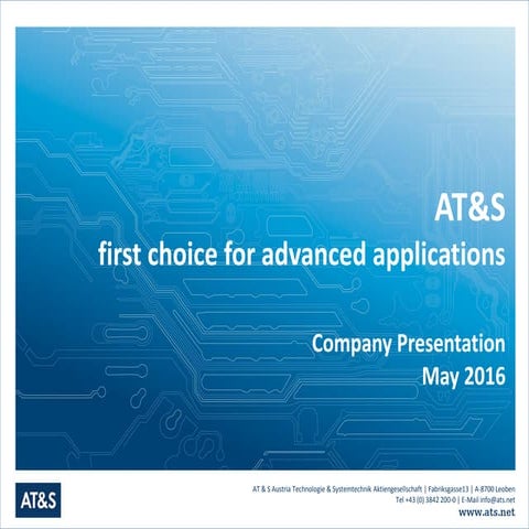 AT&S Company Presentation May 2016 | PDF