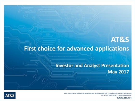 AT&S Investor and Analyst Presentation May 2017