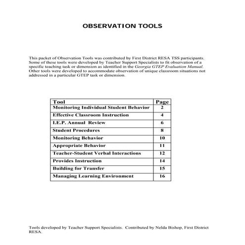 Observation script | DOC