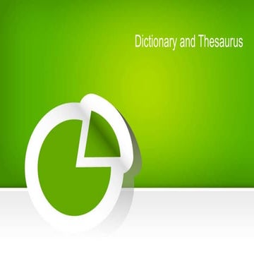 Dictionary and Thesaurus