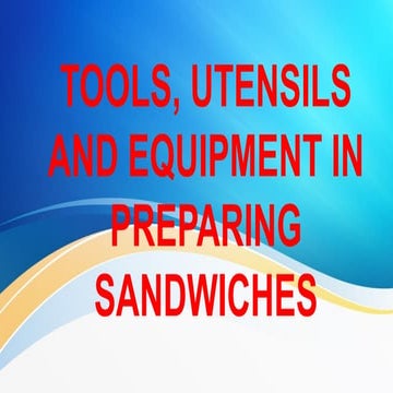 ATTACHMENT tools, equipment and untensils