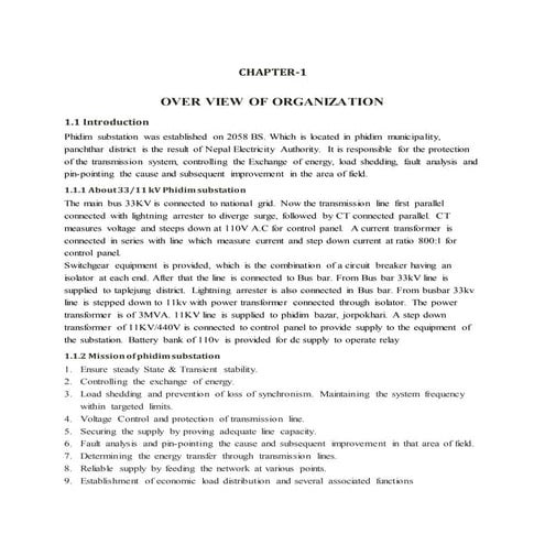 substation internship report 