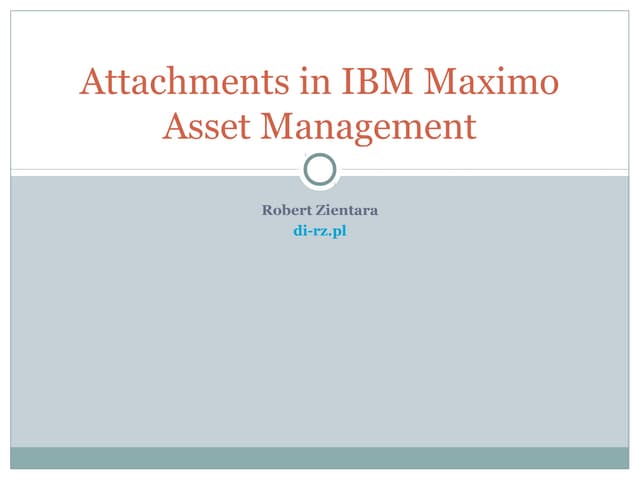Classifications in IBM Maximo Asset Management